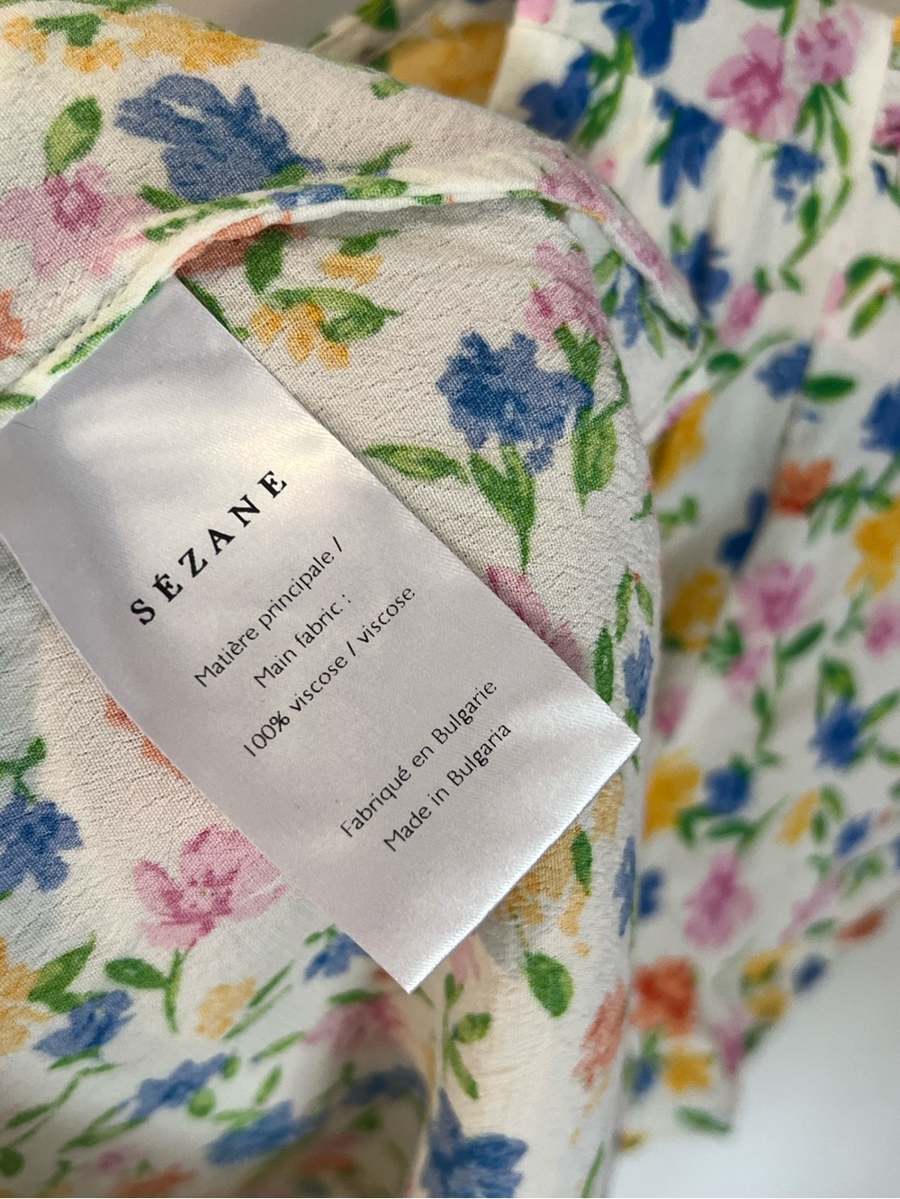 Sezane Galila Floral V-Neck Blouse Top Size 36 - Picture 7 of 7